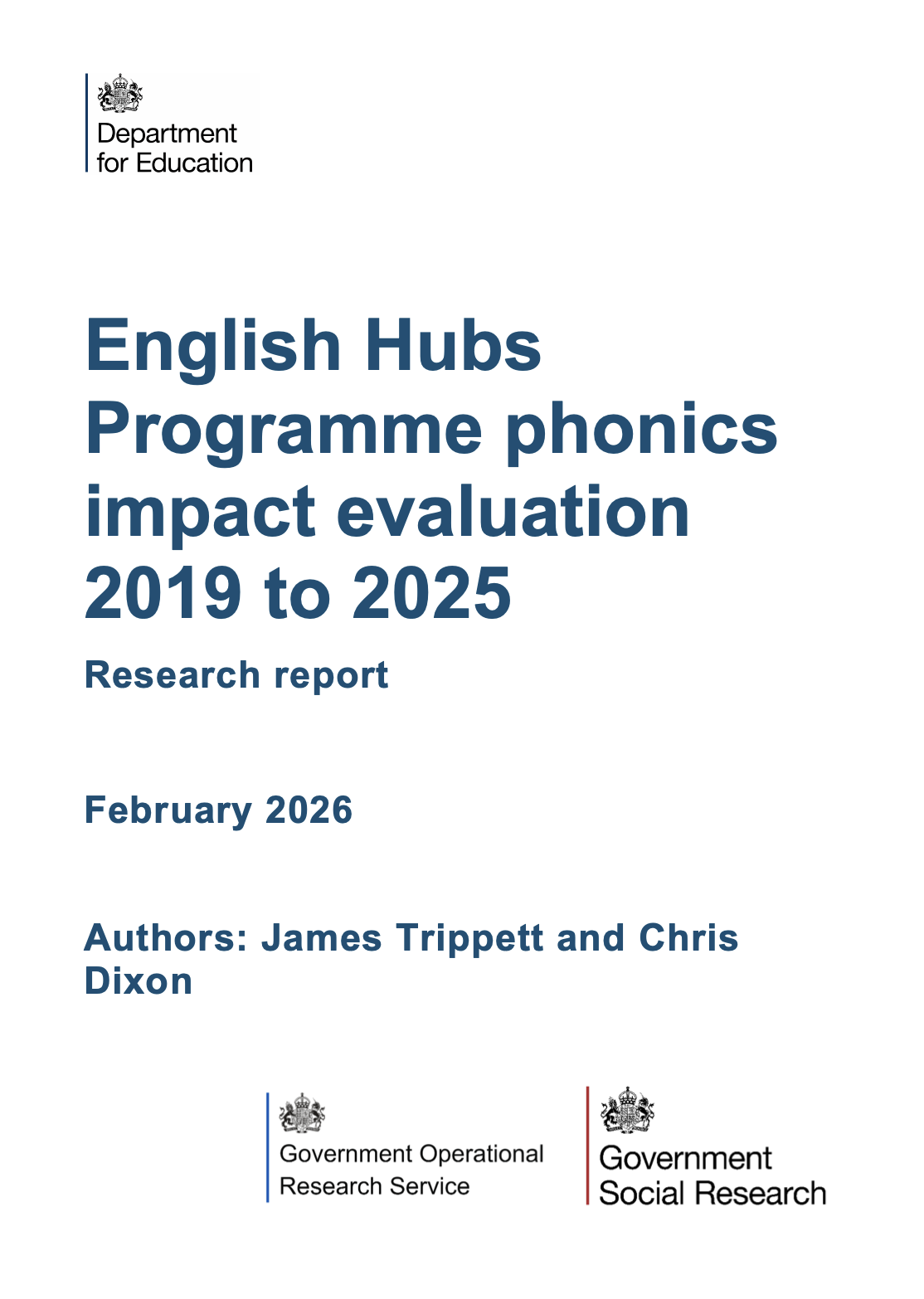 English Hubs Programme Phonics Impact Evaluation