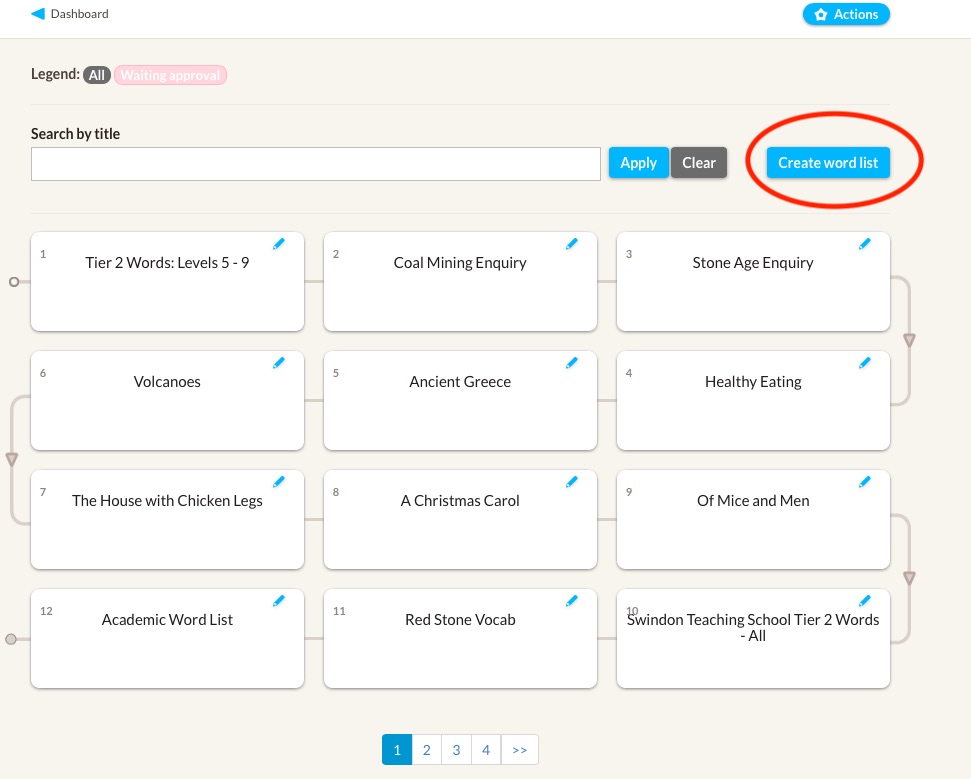 ReadingWise - Creating word lists in ReadingWise Vocab, ideal for KS1, KS2,  KS3 and KS4 vocabulary teaching and learning.